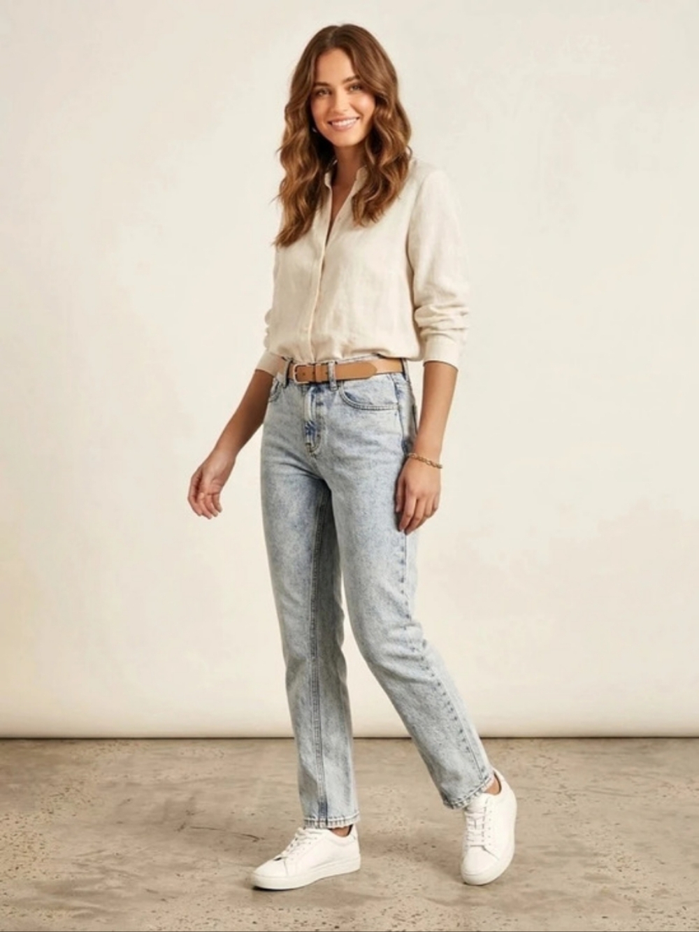 HAR LOW DENIM Straight Leg Blue Jeans